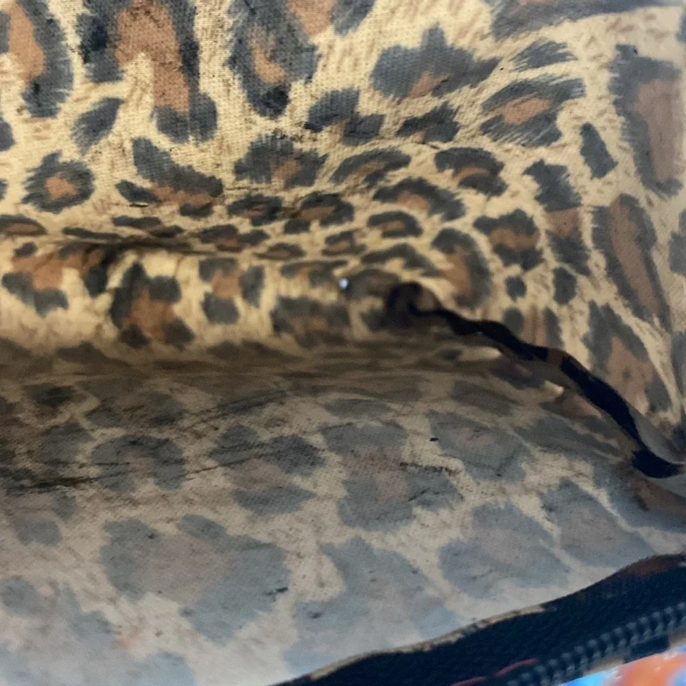 Leopard print cosmetic pouch